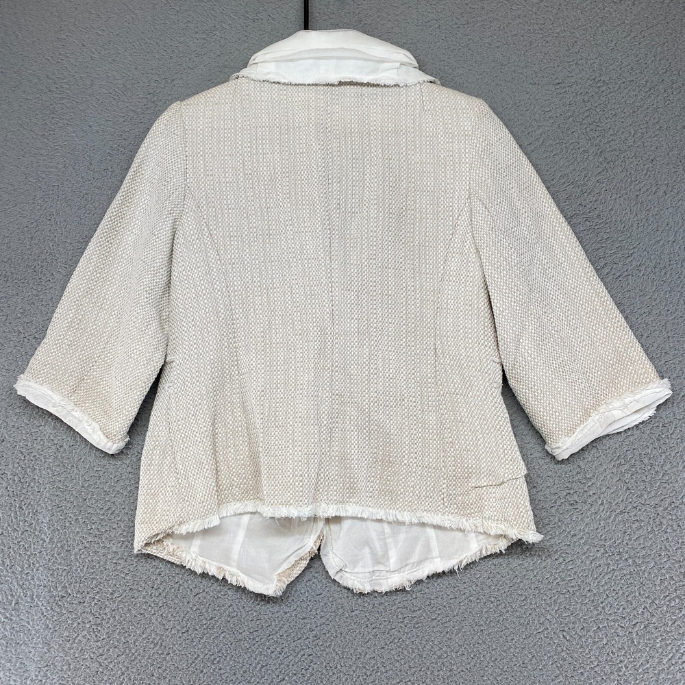 Soft Surroundings Ivory Textured Open-Front beautifully Blazer! - Picture 12 of 13